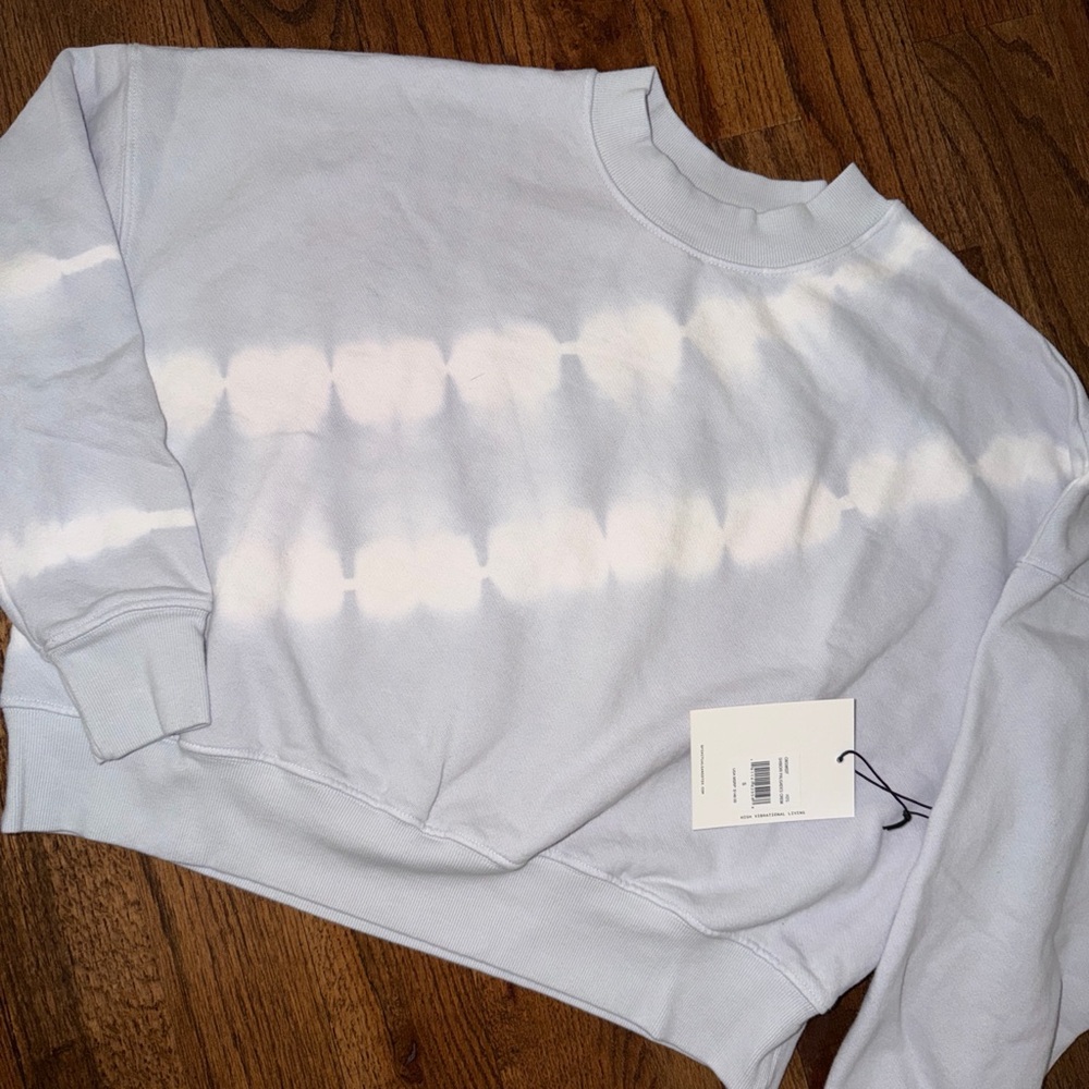 Spiritual Gangster Shibori Palisades Tie-Dye blue/white Crewneck Sweatshirt -SM